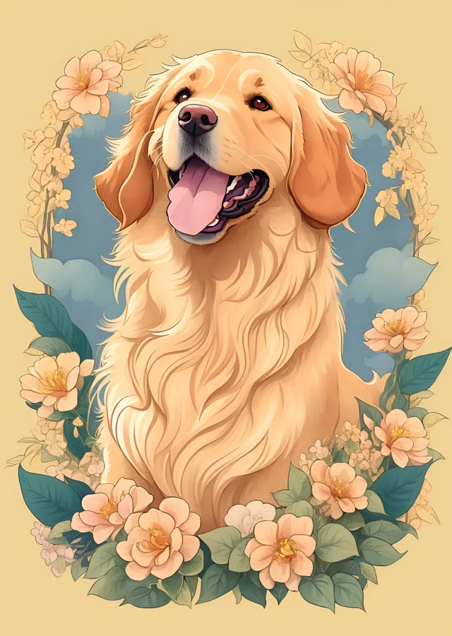 Golden Retriever: Sevimli Dost metal tablo