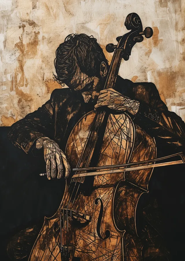 Müzik ve Duygu: Çello Sanatı metal tablo