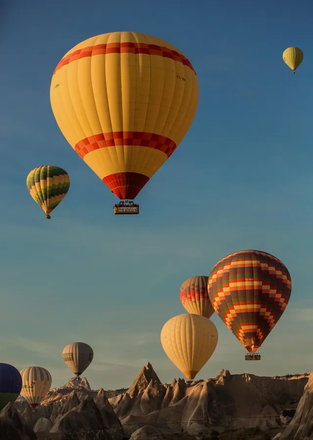 Kapadokya'da Renkli Sıcak Hava Balonları metal tablo