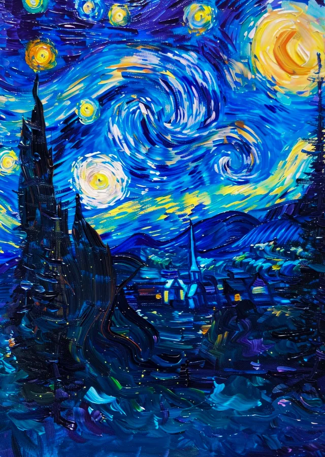 Yıldızlı Gece: Van Gogh'un İkonik metal tablo