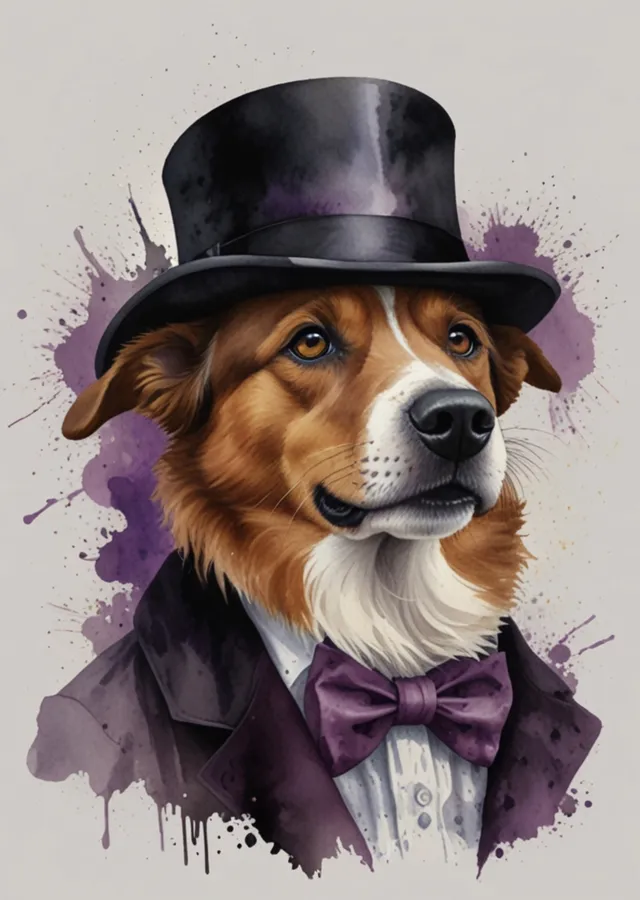 Şık Köpek Beyefendi metal tablo