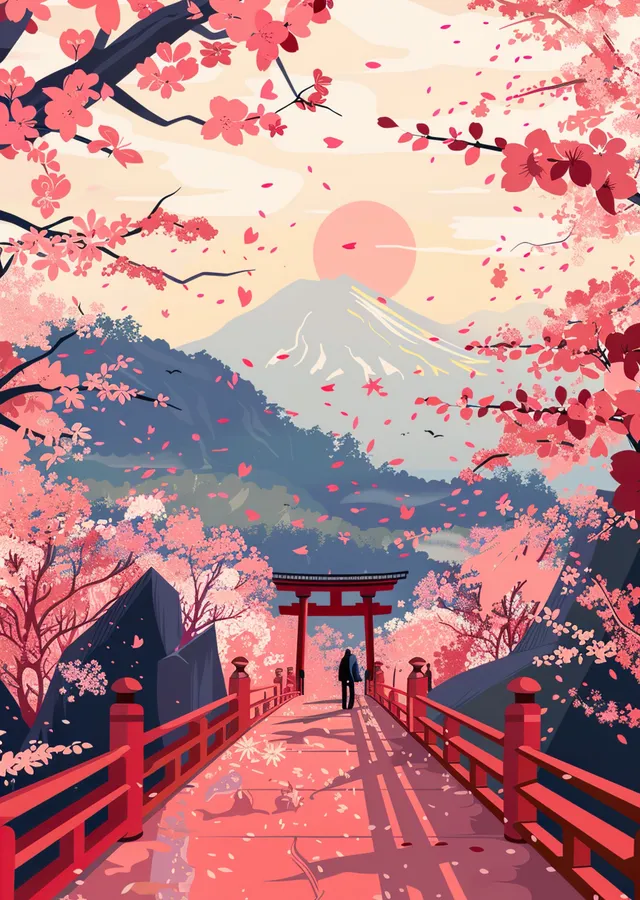 Sakura Manzara metal tablo
