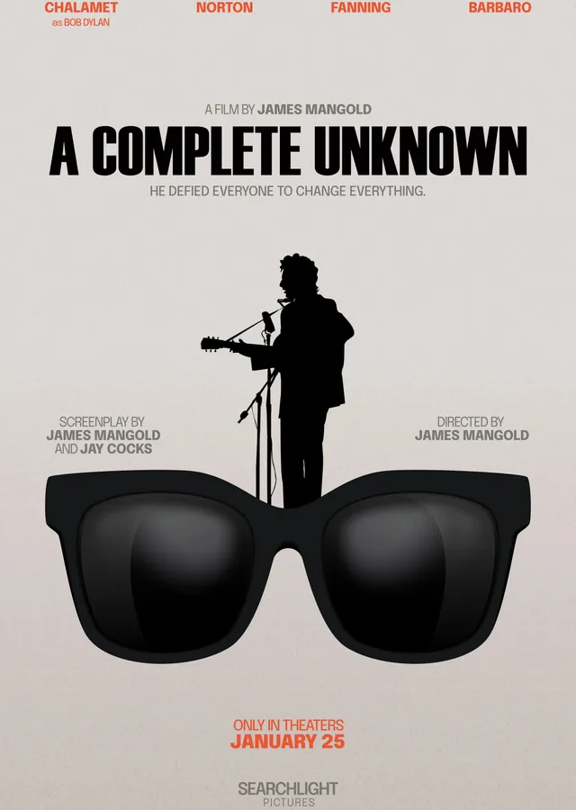 A Complete Unknown metal tablo