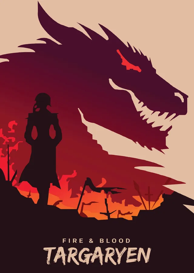 Targaryen: Fire & Blood metal tablo