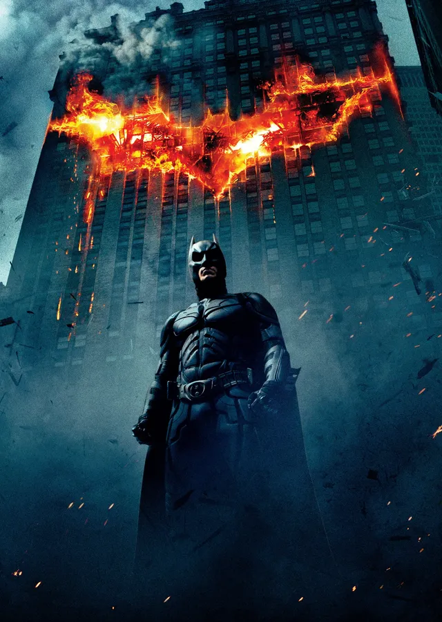 Batman - The Dark Knight Poster - Yanan Bina ve Batman metal tablo