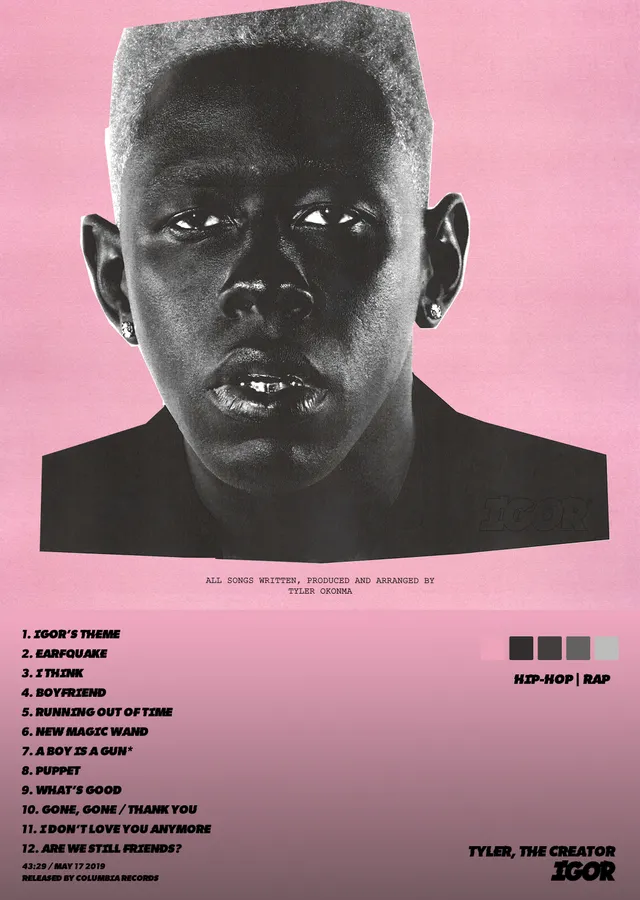 Tyler, The Creator - Igor (Pembe Arkada Yüksek Kontrastlı metal tablo