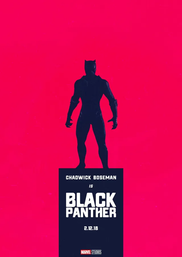 Black Panther - Kara Panter Minimalist metal tablo