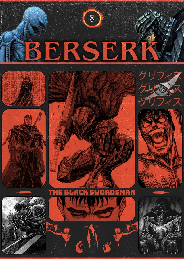 Berserk: Kara Kılıçlı metal tablo