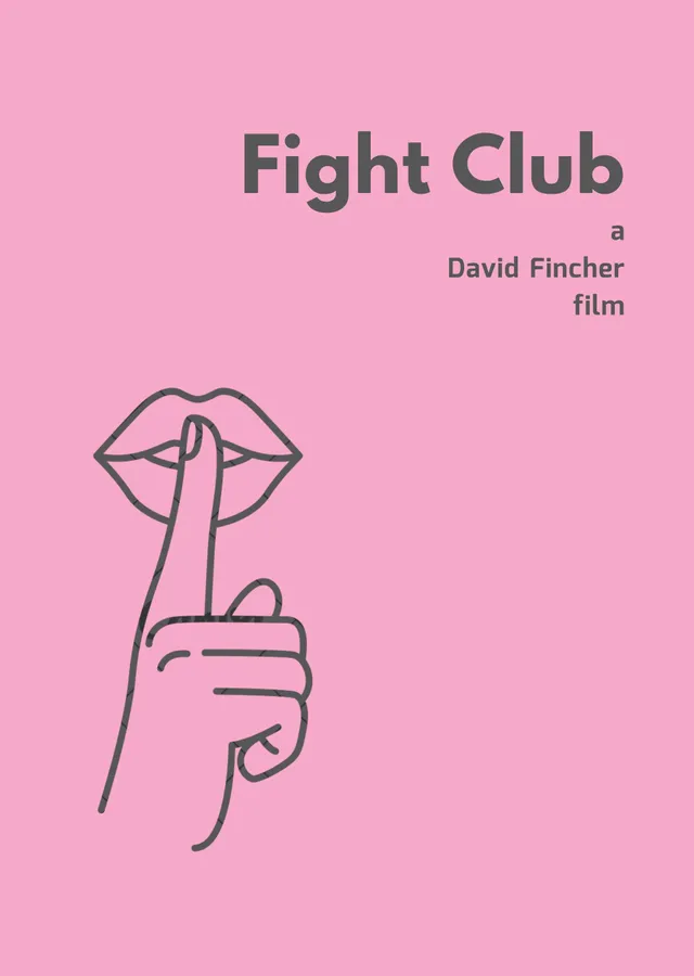 Fight Club: Pembe Zemin Sus İşareti metal tablo