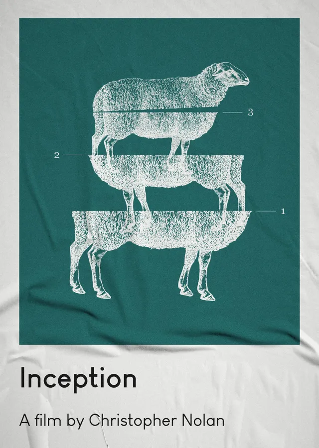 Inception - Üç Katlı Koyun Figürü metal tablo