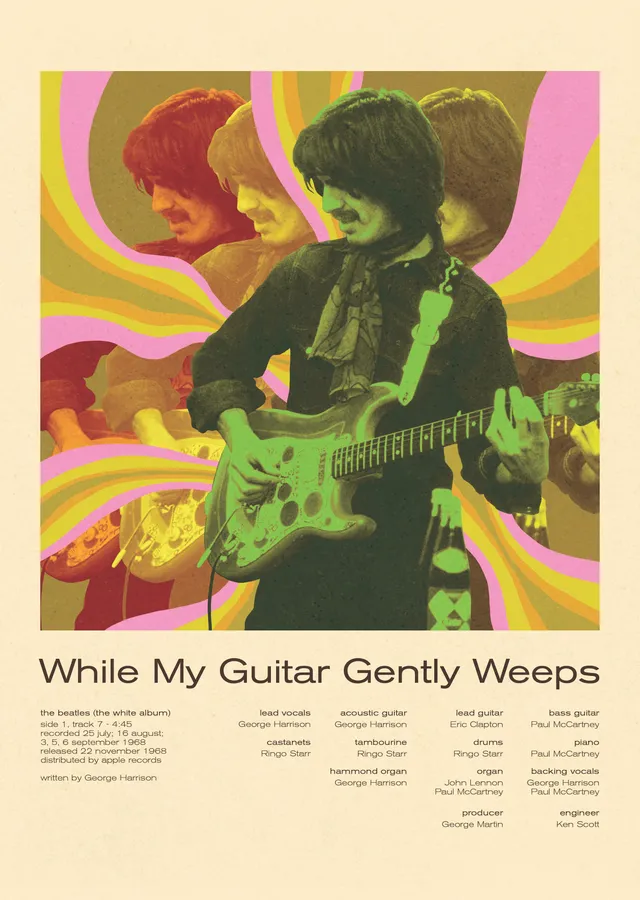While My Guitar Gently Weeps metal tablo