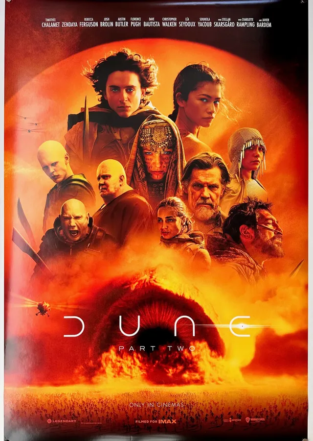 Dune: Part Two - Turuncu Kırmızılı Ateşli Çöl Manzaralı metal tablo