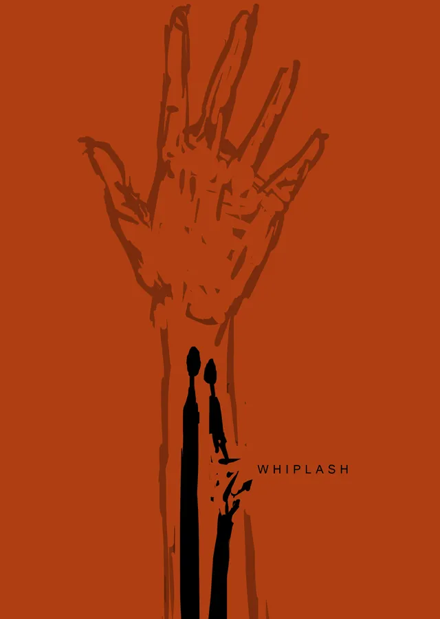 Whiplash - Turuncu El Silüeti metal tablo