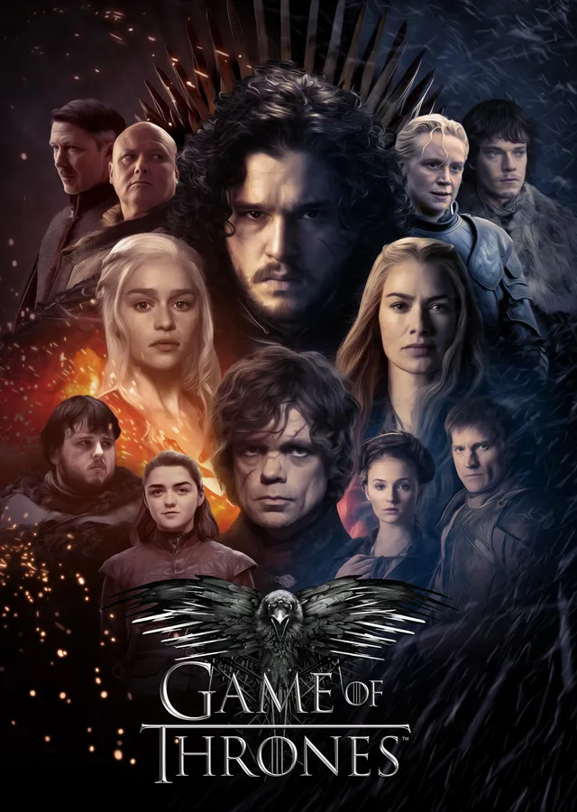 Game of Thrones - Taht Oyunları: Kızıl ve Mavi Alev metal tablo
