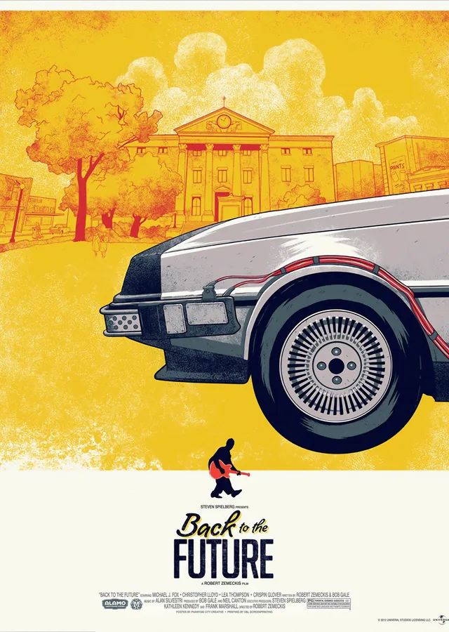 Back to the Future - Geleceğe Dönüş Turuncu Gri Desenli metal tablo