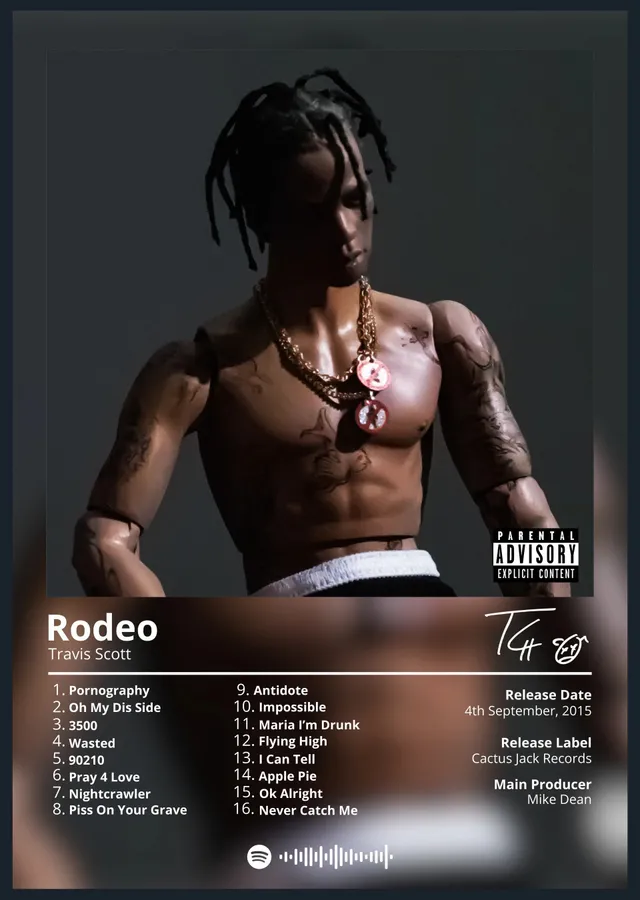 Travis Scott - Rodeo metal tablo