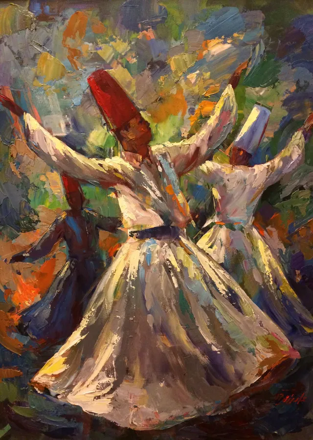 Sufi Dervişleri: Rota Dansı metal tablo