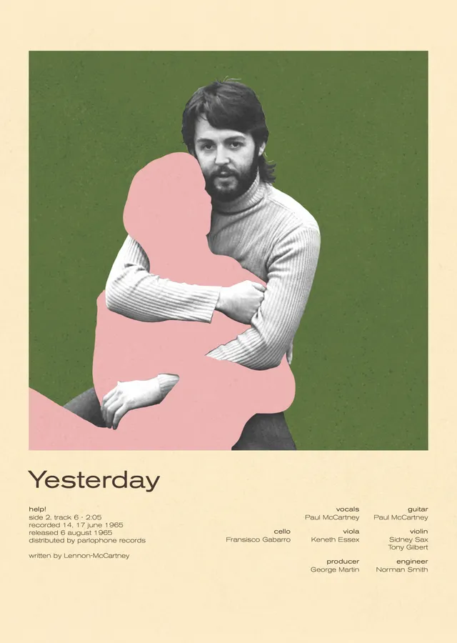 Paul McCartney - Yesterday metal tablo