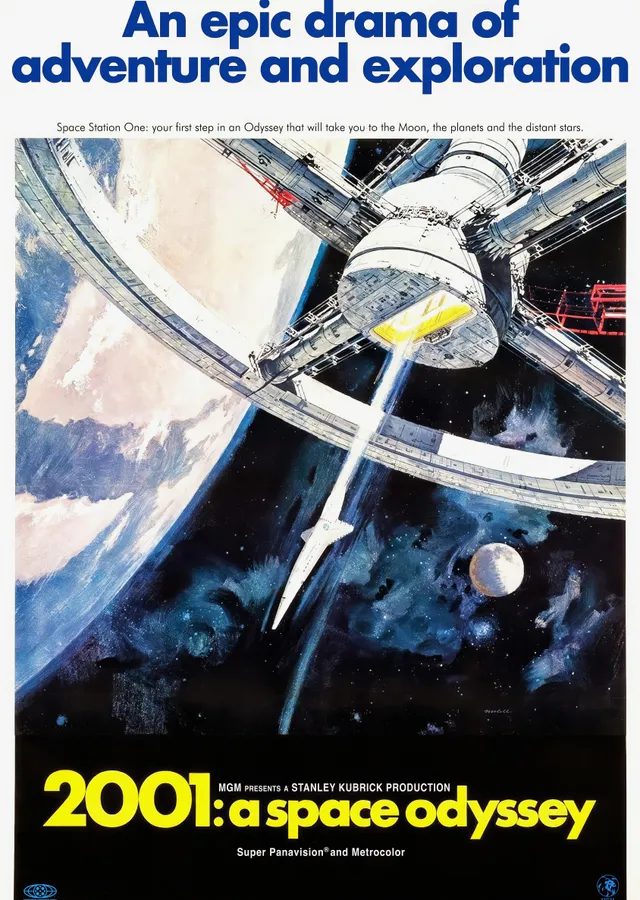 2001: A Space Odyssey - Uzay İstasyonu ve Uzay Mekiği metal tablo