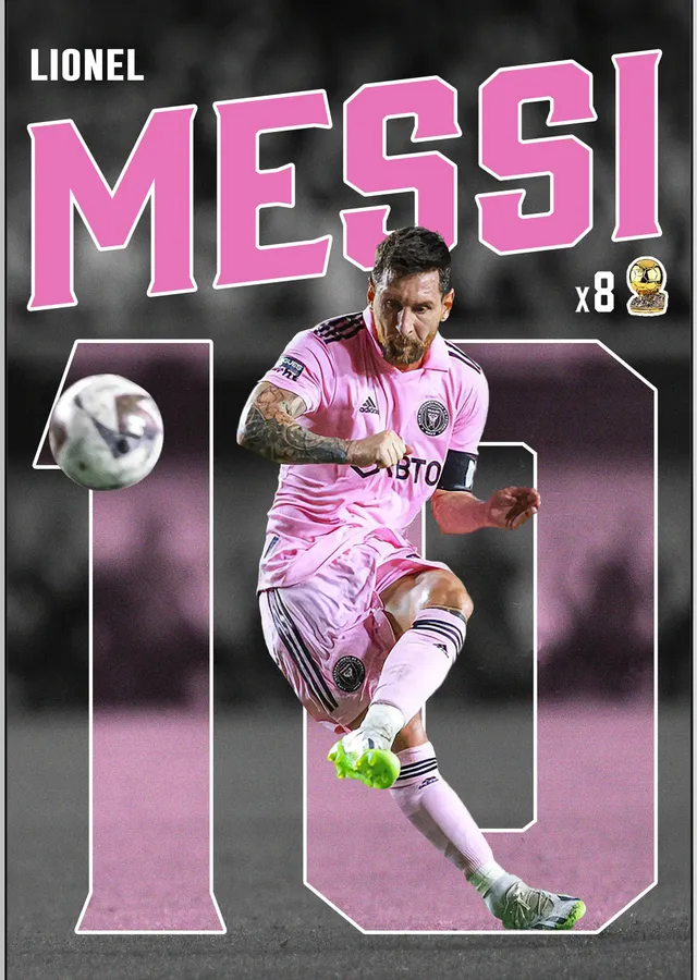 Lionel Messi: Inter Miami · 10 Numara metal tablo