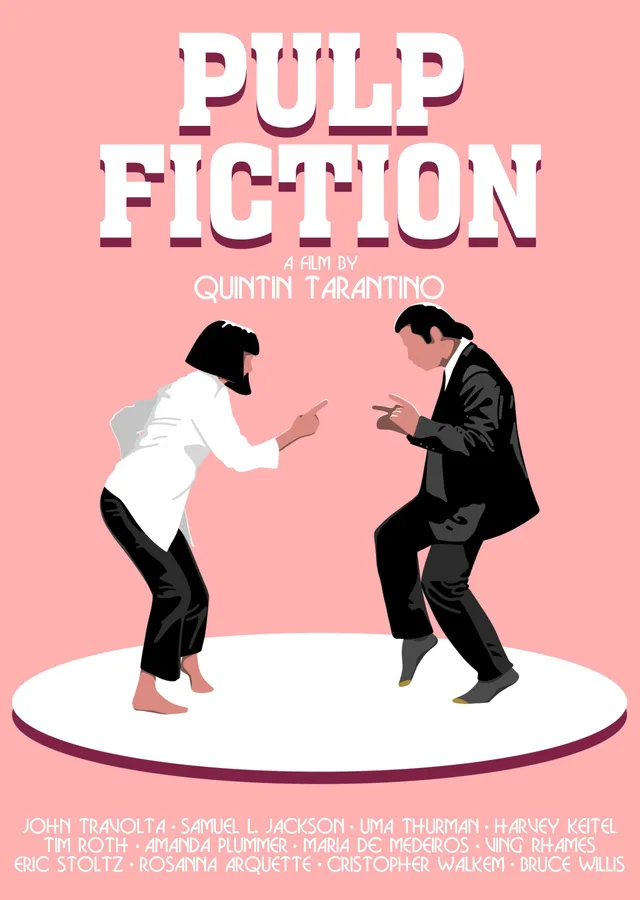 Pulp Fiction Minimalist Film metal tablo