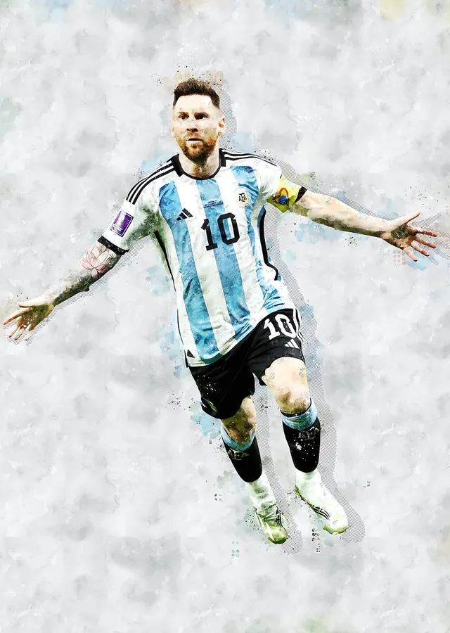 Lionel Messi Minimalist Kutlama metal tablo