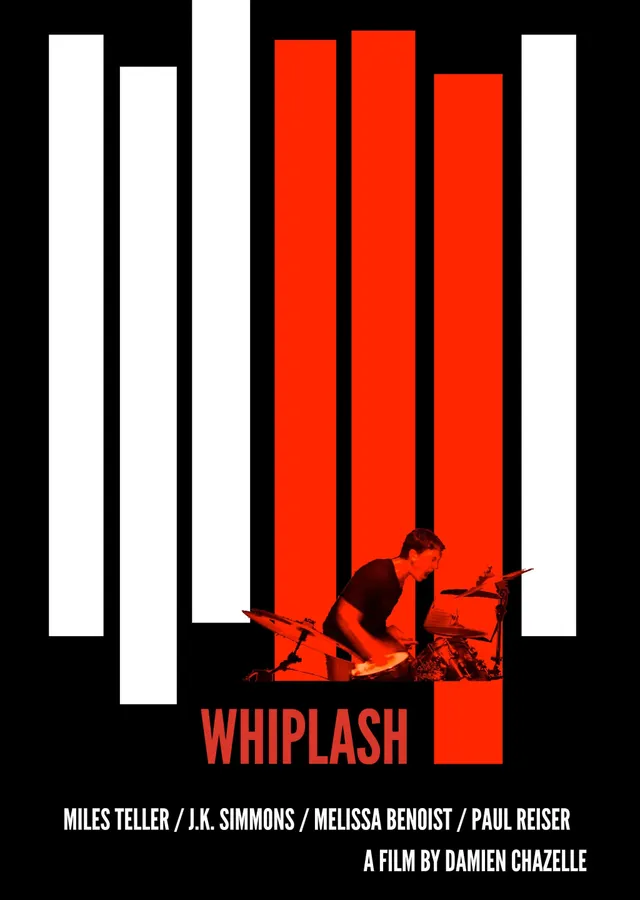 Whiplash - Kırmızı ve Beyaz Şeritli Davulcu metal tablo
