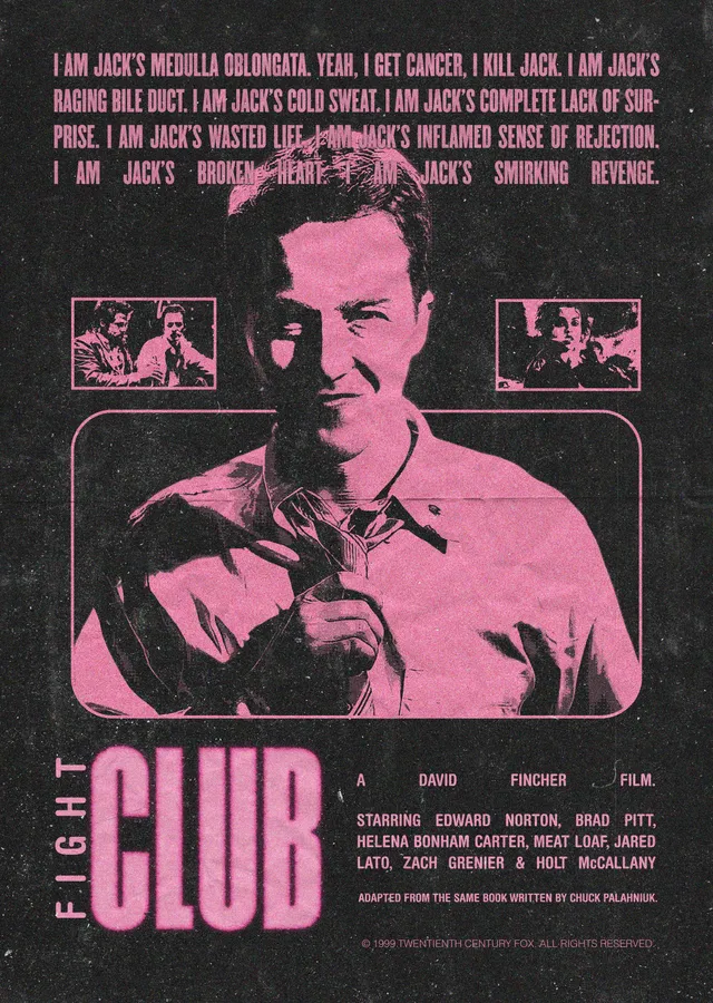 Fight Club - Dövüş Kulübü (Sahne) metal tablo