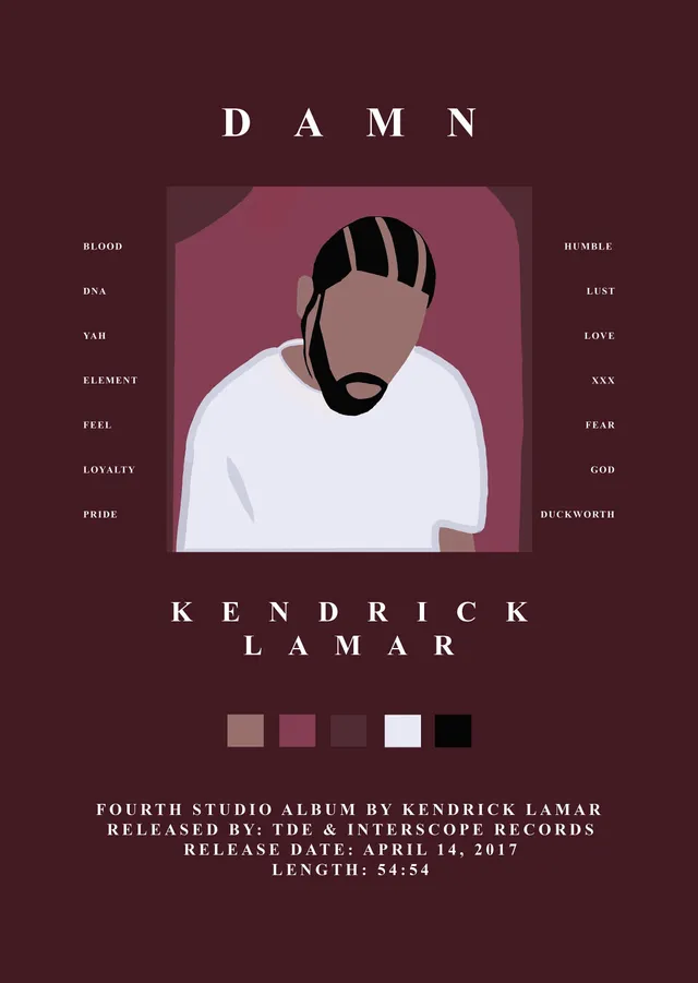 Kendrick Lamar: DAMN metal tablo