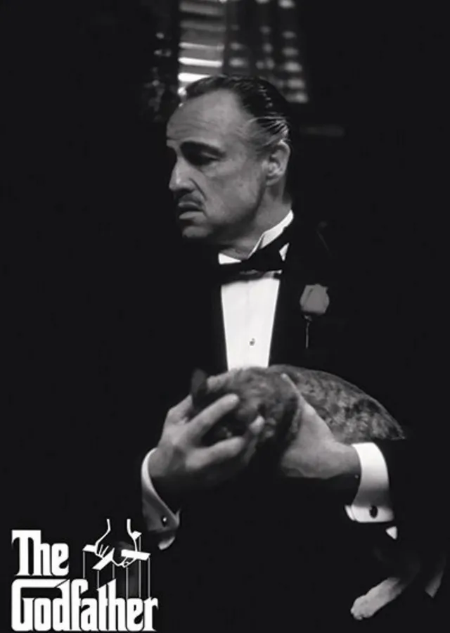 The Godfather - Siyah Beyaz metal tablo