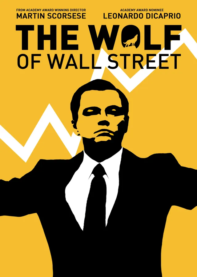The Wolf of Wall Street - Sarı Arka Planlı İş Adamı metal tablo