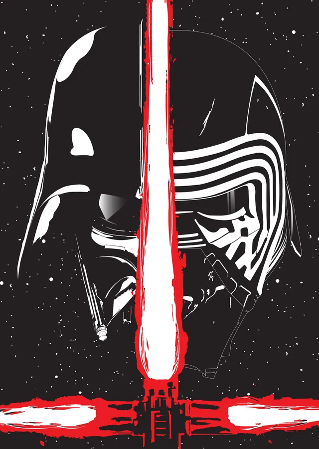 Darth Vader ve Kylo Ren: Gücün Çatışması metal tablo