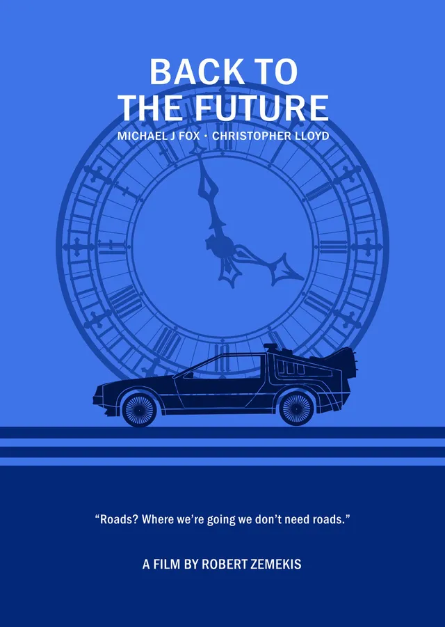 Mavi Saat - Back to the Future metal tablo
