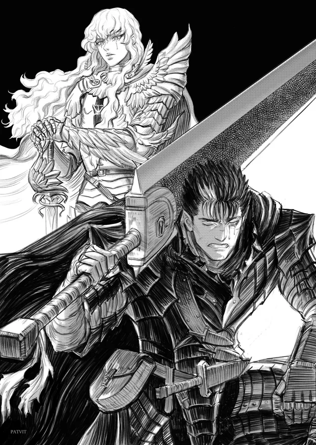 Berserk: Guts ve Griffith metal tablo