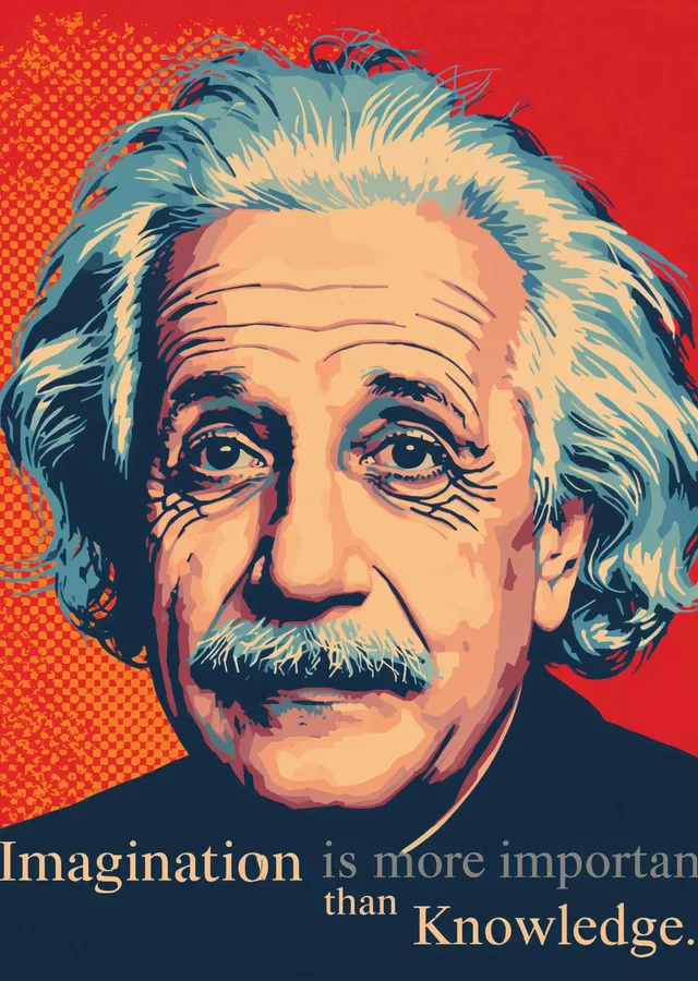Albert Einstein: Hayal Gücü Bilgiden Daha Önemlidir metal tablo