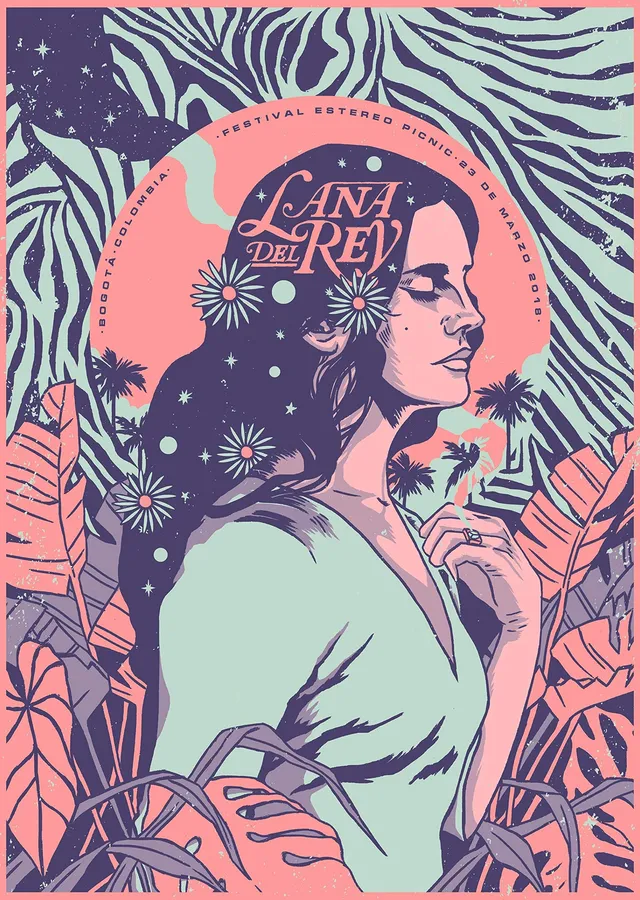 Lana Del Rey - Bogota Kolombiya Festival metal tablo