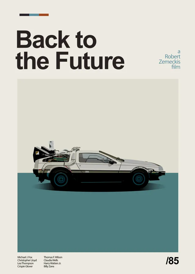 Back to the Future - Geleceğe Dönüş Minimalist Film metal tablo