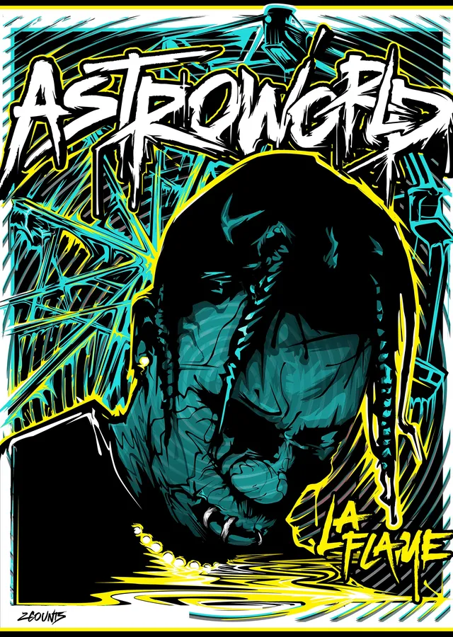 Astroworld La Flame metal tablo