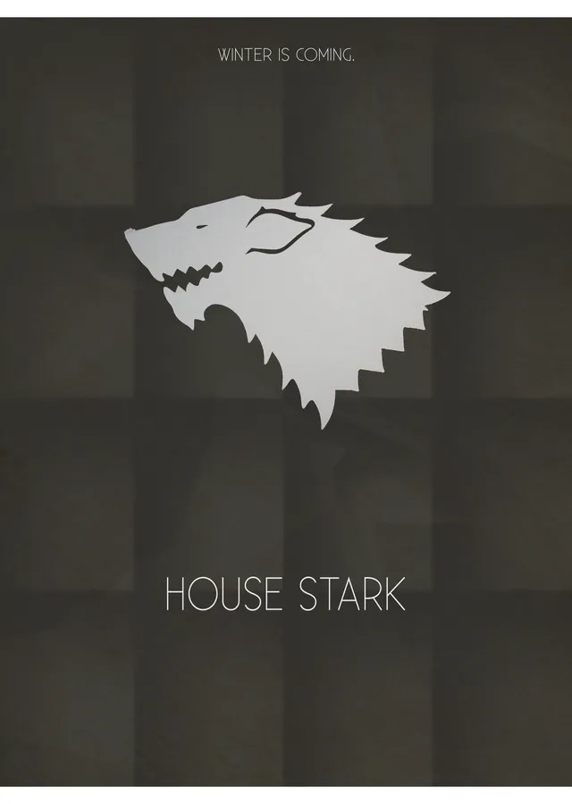 House Stark metal tablo