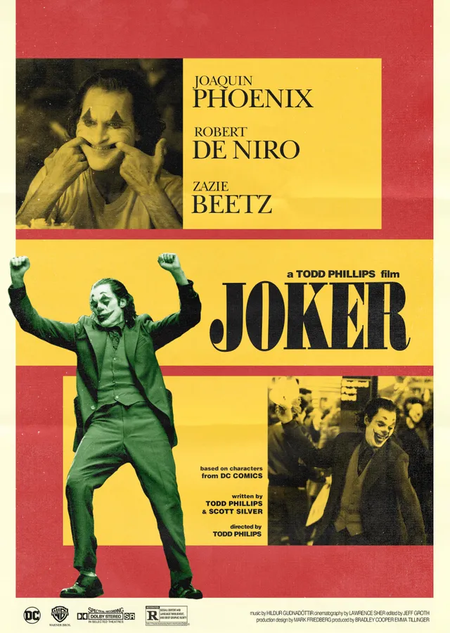 Joker - Red and Yellow Colorblock Portrait metal tablo