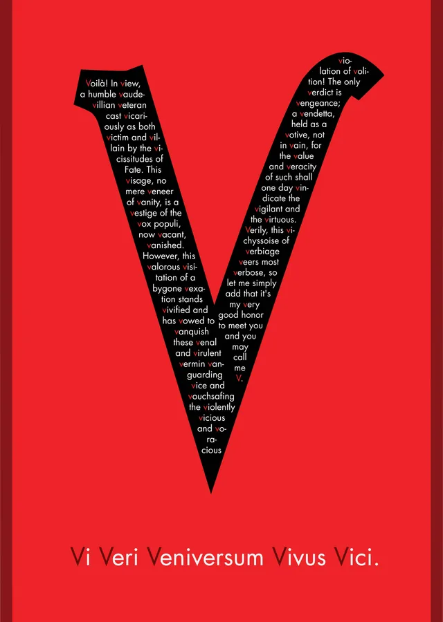 V for Vendetta Minimalist Film metal tablo