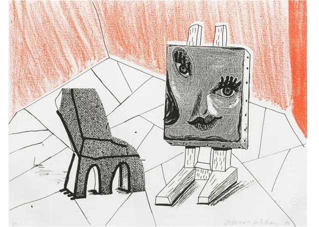 David Hockney: Celia metal tablo