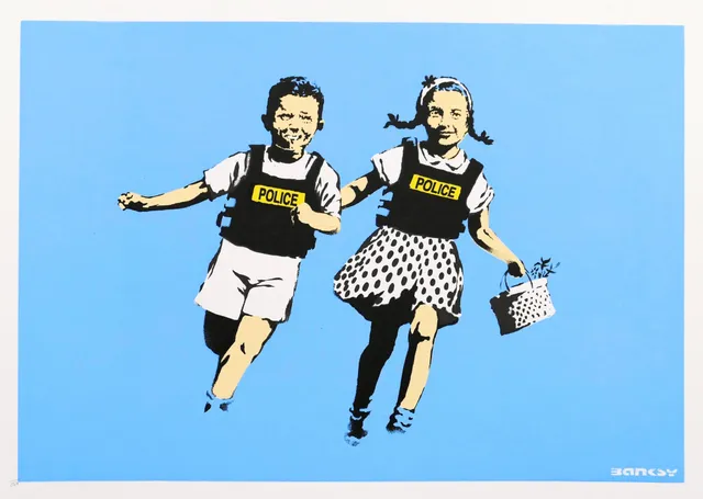 Banksy: Polis Çocuklar metal tablo