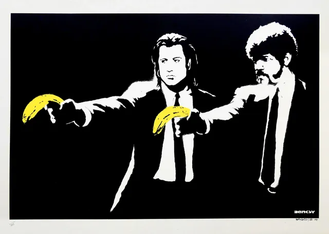Banksy: Pulp Fiction metal tablo