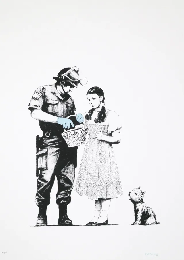 Banksy: Stop and Search metal tablo