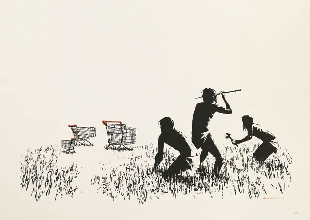 Banksy: Çılgın Alışveriş metal tablo