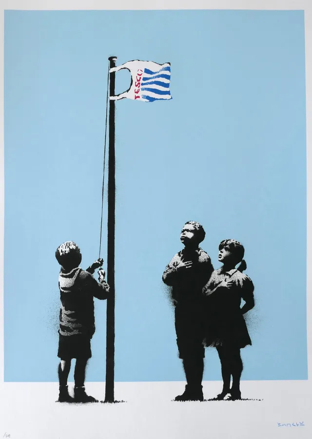 Banksy: Very Little Helps metal tablo