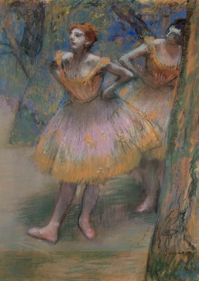 İki Dansçı - Degas metal tablo