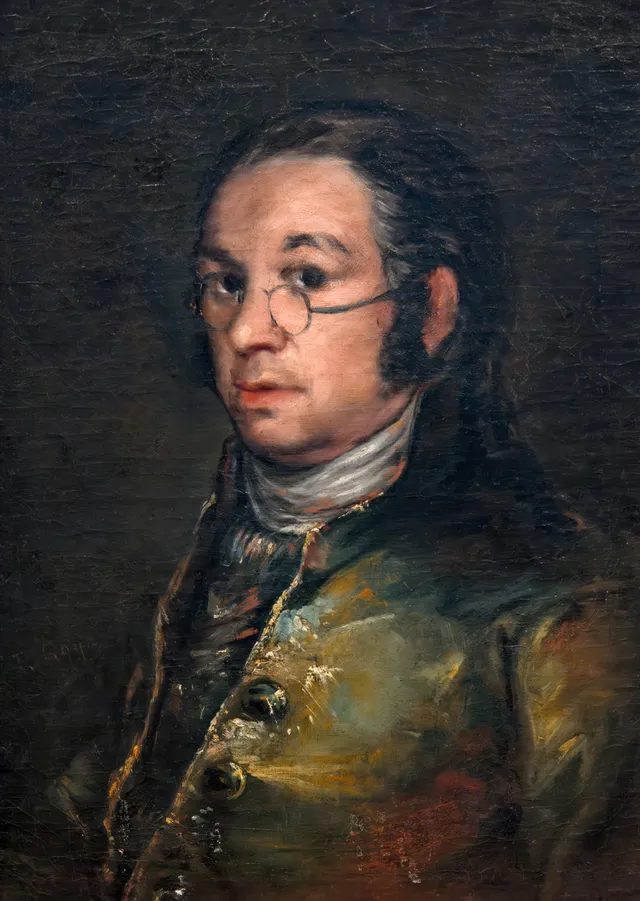 Gözlüklü Otoportre - Goya metal tablo