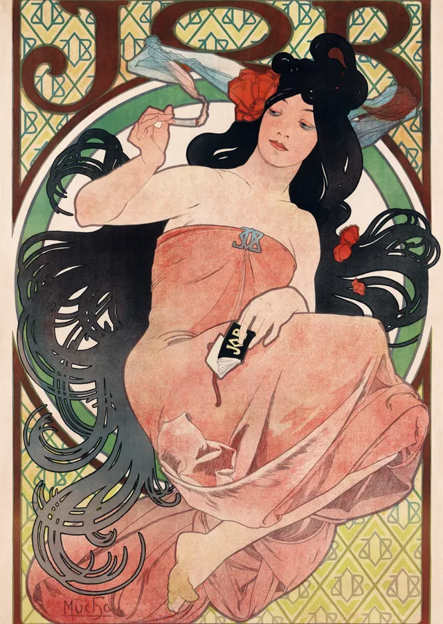Job (Sigara Afişi) - Alphonse Mucha metal tablo